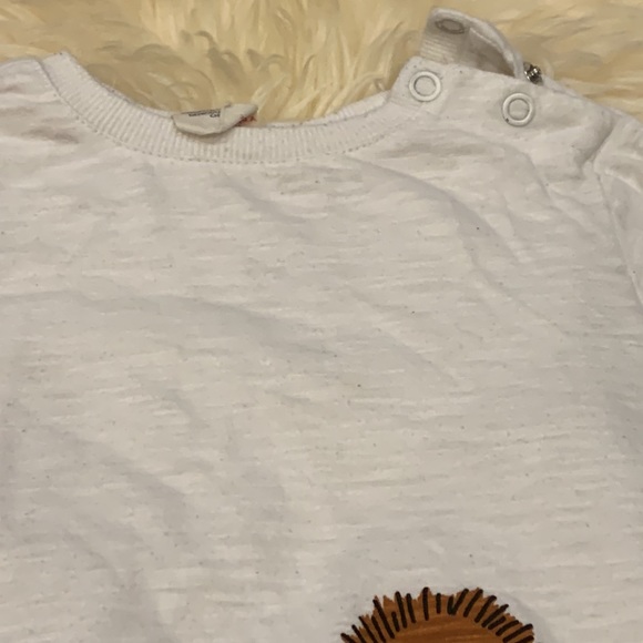 Long Sleeve T-Shirts White with Hedgehog & Gray/Brown in Basketball Design 24M - Picture 7 of 9